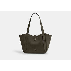 COACH Hadley Turnlock Olive Suede Tote Bag